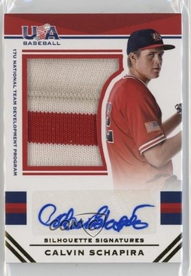 2017 USA Baseball Stars & Stripes Jersey Prime 21/25 Calvin Schapira Auto 0i76