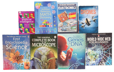 Usborne STEM Book Lot 8 Science Technology Math Drones DNA Genes Microscope AI