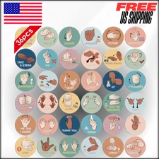 ASL Classroom Hand Signal Cards 36 Hand Signals Decor Sign Language Posters