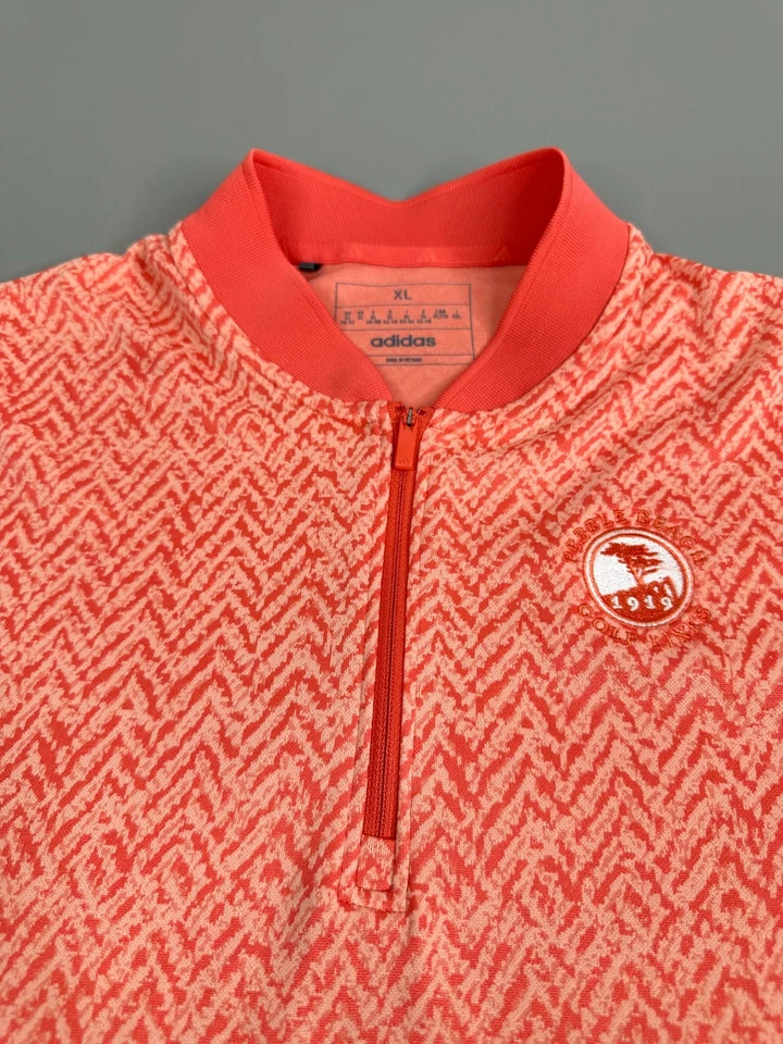 Camisa polo de golf Adidas Pebble Beach para mujer XL Top naranja cremallera manga corta Foto 4 de 4