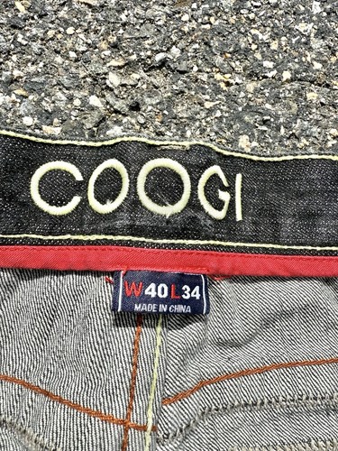 Vintage Coogi Sweater Wide Straight Black Denim Jeans Pants Mens Size 40x34 - Picture 3 of 7