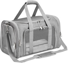 Pet Carrier, Soft Sided Collapsible Travel Dog Cat Shoulder Strap Removable Mat