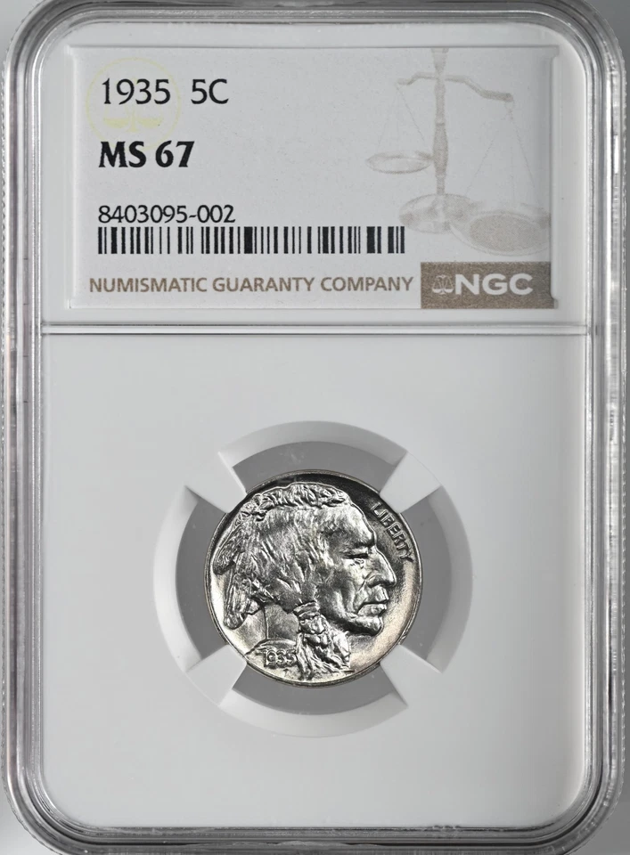 1935-P 5C BUFFALO NICKEL "PHILADELPHIA MINT" NGC MS67 #8403095-002 - Image 2 of 4