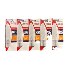 10 X Status 60W BC  Bayonet Cap B22 Clear Candle Bulbs Dimmable