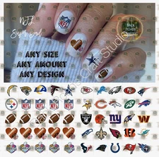 Football Waterslide Nail Art Decals Set Of 50 Instructions & Bonus