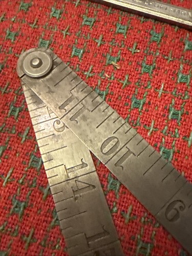 Vtg LUFKIN Rule Canada Rare 2ft Folding Metal Rule Machinist 85 Early Windsor OT - Picture 13 of 16