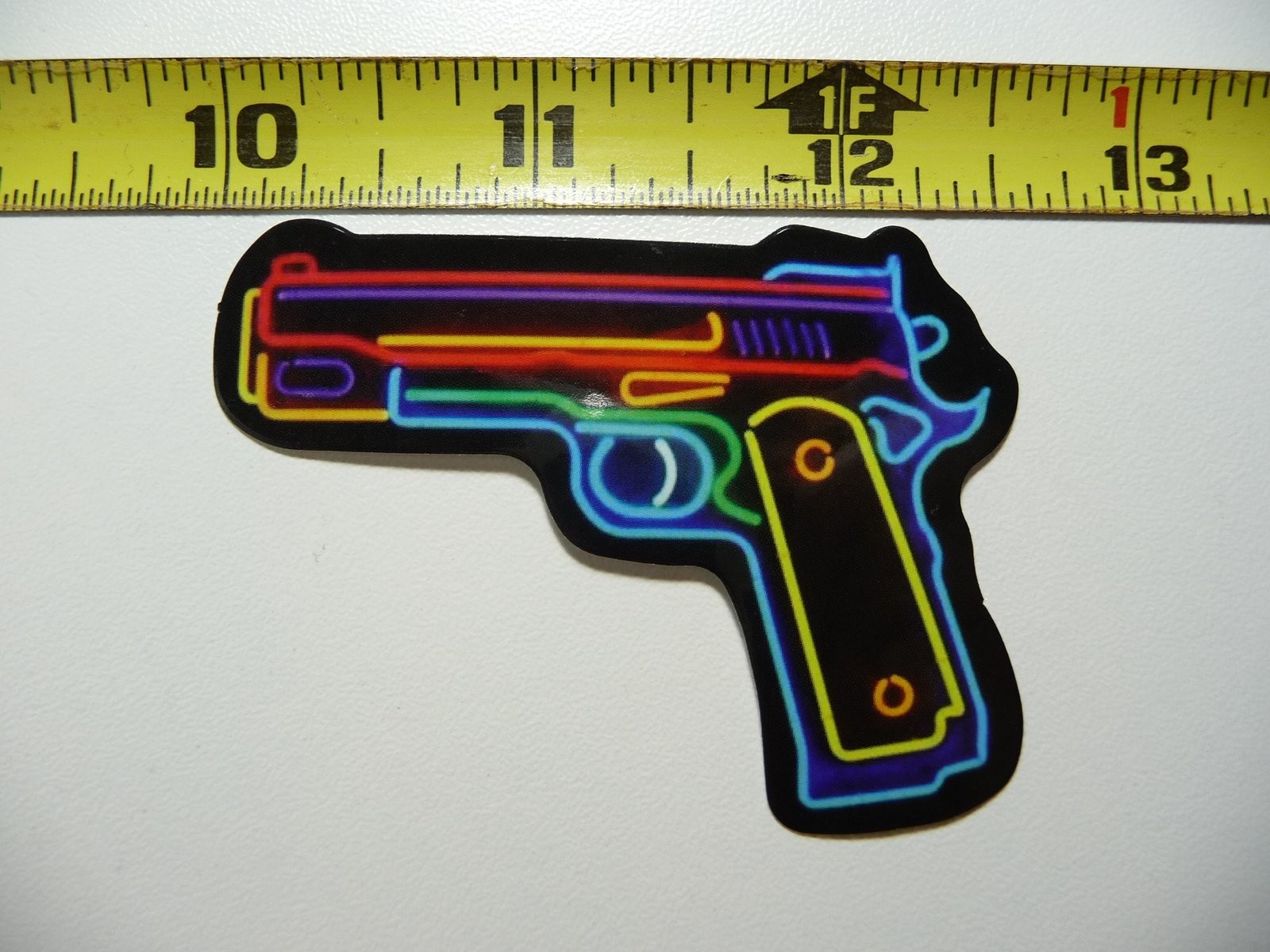 45 ACP Pistol Neon Sticker Decal Colorful Fun Celebration