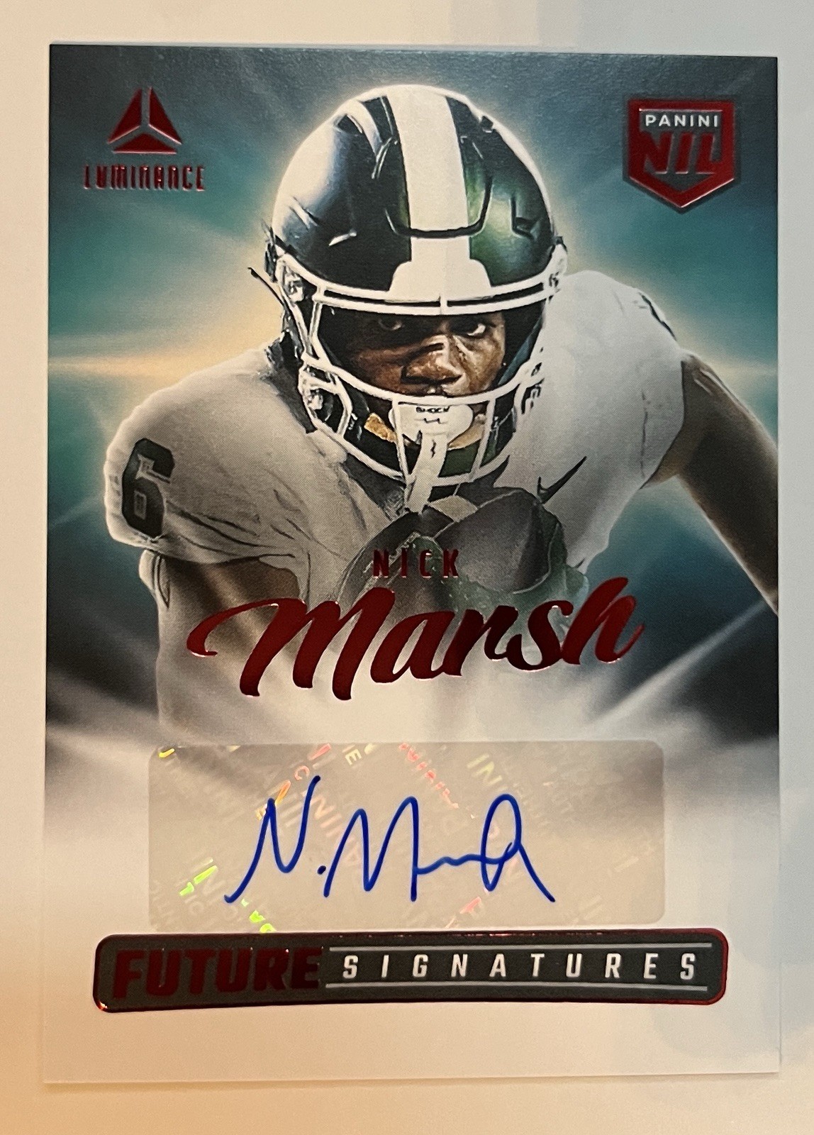 2025 Luminance Nick Marsh Red Future Signatures SSP #NIL-NMH Michigan Spartans