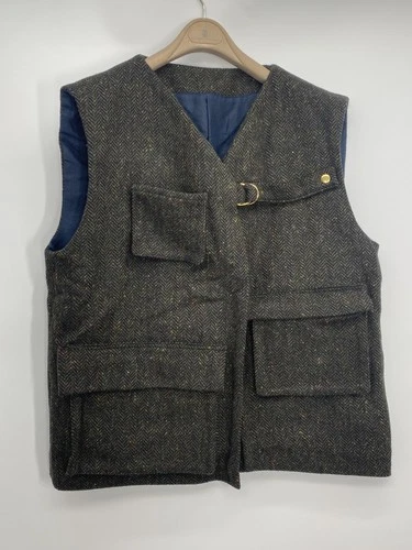 Kindred Of Ireland Mens Gilet Vest Multicolor Size L Donegal Tweed Straight Fit - product listing photo