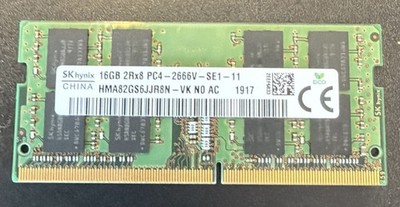 SK HYNIX 16 GB DDR4 Laptop RAM PC4-2666V 2Rx8 HMA82GS6JJR8N-VK, SKU 5115