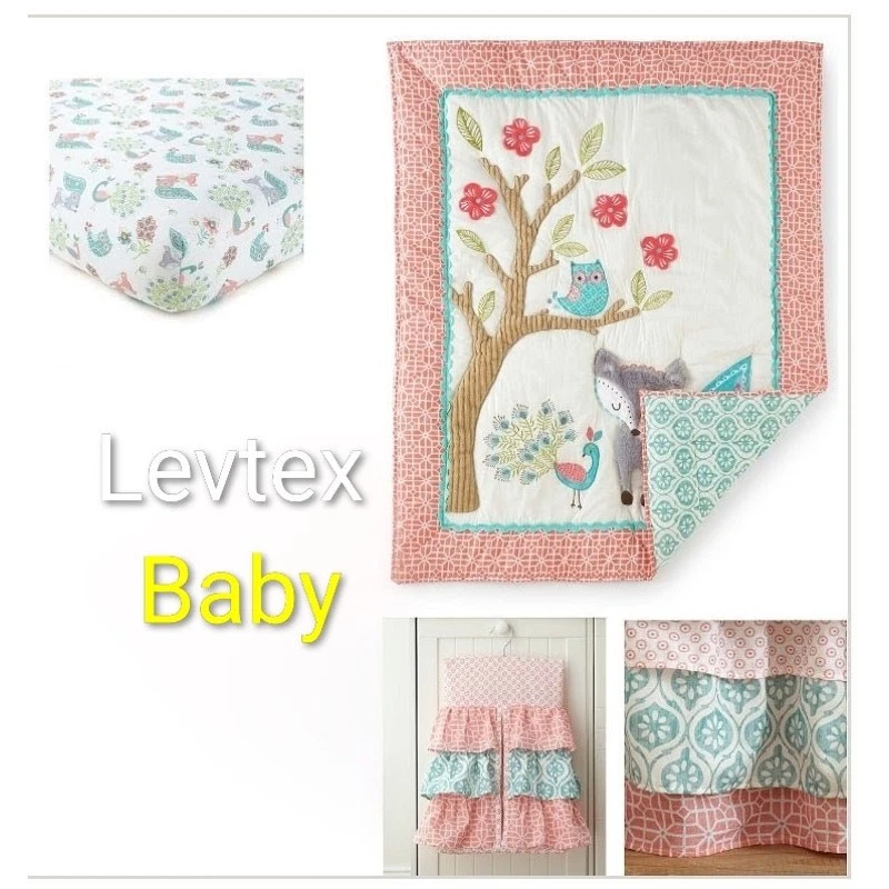 Levtex Baby EUC Fiona 5-Piece Nursery Crib Bedding Set hamper wall flags quilt
Opens in a new window