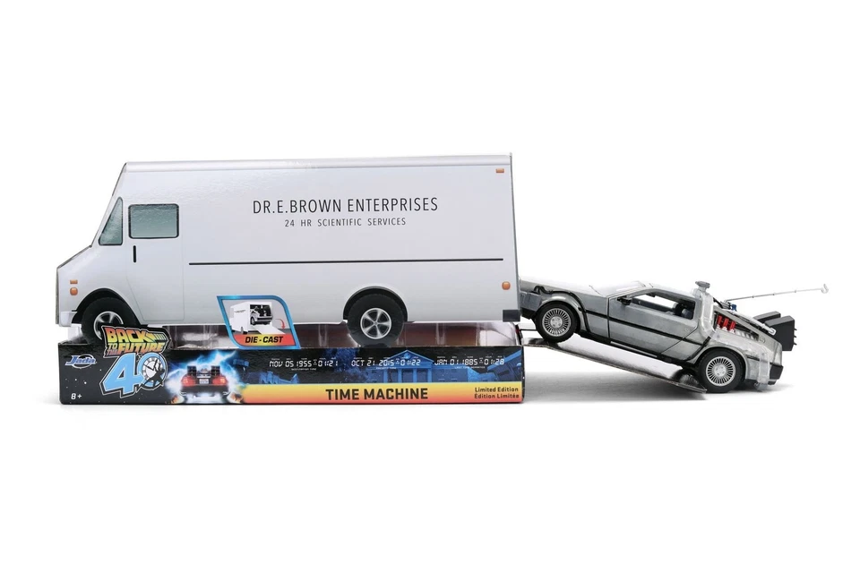 Jada 36849: Ritorno Al Futuro 1:24 Delorean (Ghiaccio Versione) Con Camion Box - Immagine 2 di 4