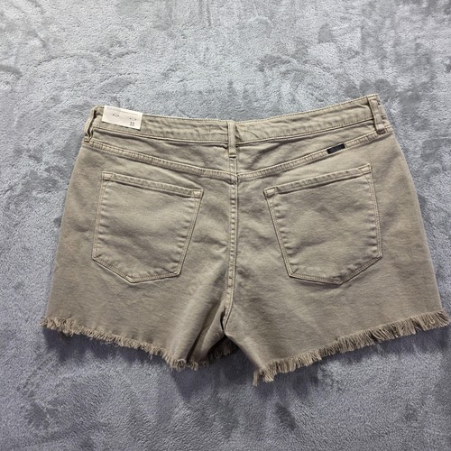 KanCan Shorts Womens 33 Beige High Rise Curvy Frayed Hem Maurices Exclusive New - Picture 2 of 12
