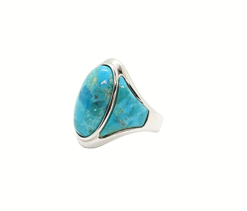 Vintage Ring DK Solid 925 Sterling Silver Turquoi… - image 4