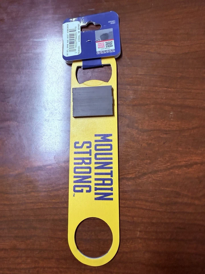 West Virginia Mountaineers Magnetic Bottle Opener Steel Long Neck Heavy Duty WVU - Image 3 of 4