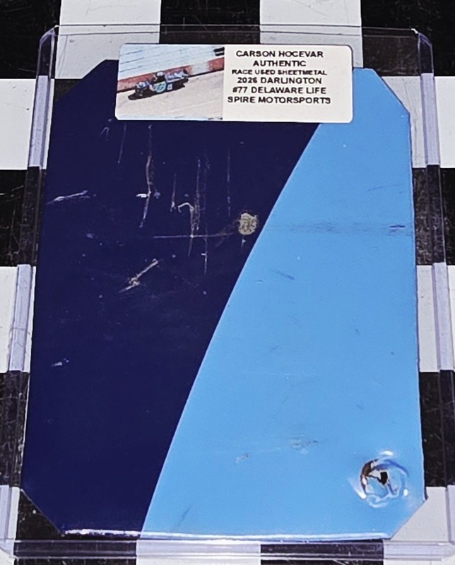 CARSON HOCEVAR RACE USED SHEETMETAL 2026 DARLINGTON #77 DELAWARE LIFE NASCAR C67