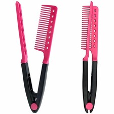Elegant Pink Hair Straightening Comb Set - 2-Pack for Quick, Effortless Styling