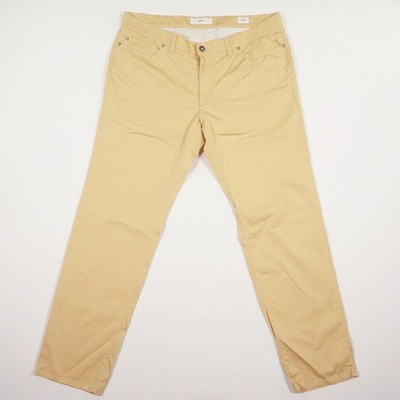BRAX CADIZ Ultralight Herren Chino Hose Gr. 27 gelb tapered Mid Waist Stretch