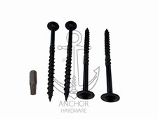 100mm Black Wafer Head Torx Drive Landscape Sleeper Timber Wood Decking Screws