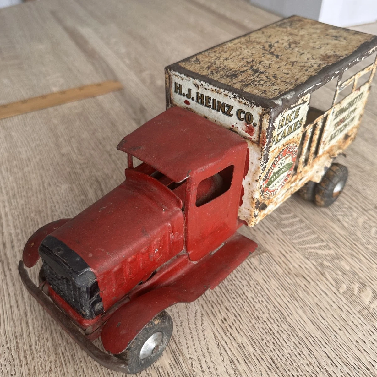 Camion Jouet Vintage Années 1930 Metalcraft Heinz - Acier Pressé Restauré
