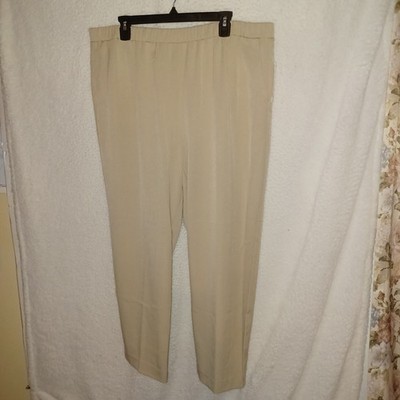 Allison Daley Pull On Dress Pants Elastic Waist Womens 20WS Beige Stretch (DD)