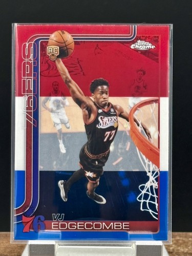 2025 Topps Chrome Update NBA VJ Edgecombe Red White Blue #153 RC 76ers