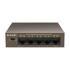 Tenda Switch Desktop 5 Porte 10/100 con 4 Porte PoE, TEF1105P