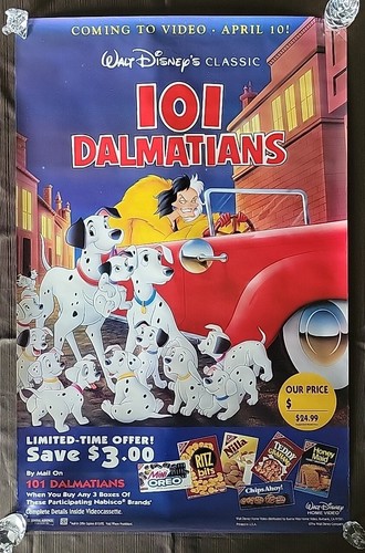 101 DALMATIANS Original 1992 Movie Theater Poster - WALT DISNEY CLASSIC - Rolled - Picture 2 of 11