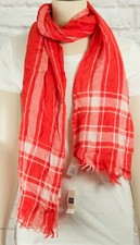 NWT Womens GAP 100 Viscose Yarn Dye Border Scarf Lava 180cm x 60cm - 236034