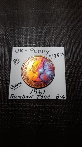 UK (Great Britain) ** 1961 ** Rainbow Tone Penny (Colors) Lot B-4A - Picture 2 of 2