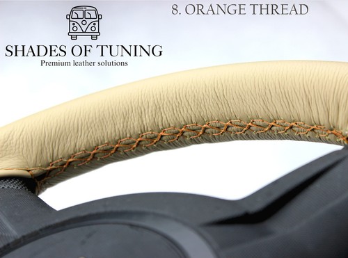 LEATHER STEERING WHEEL COVER FOR HONDA CROSSROAD BLACK SEAM - Picture 11 of 12
