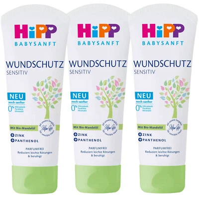 3x 75ml Hipp Pflegende Wundschutz Creme Sensitiv Babysanft schützt wirksam Zink
