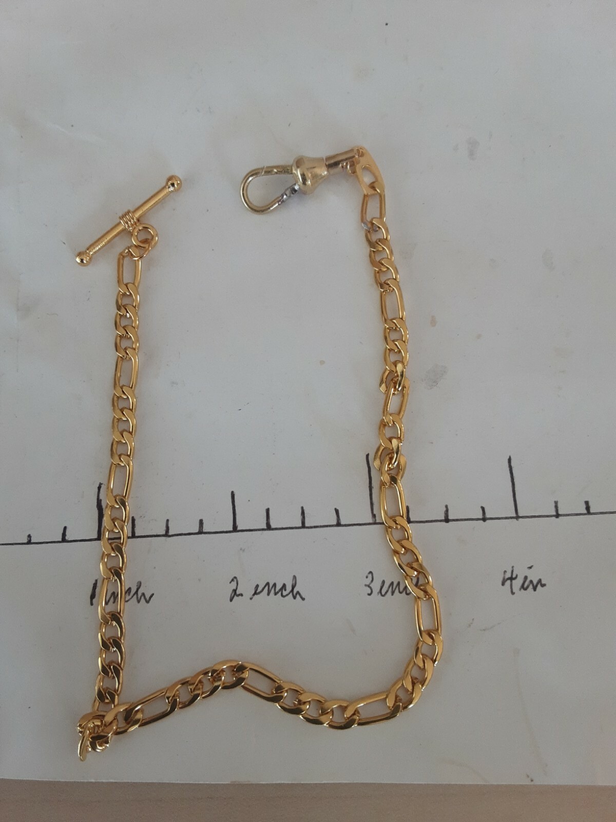 Vintage 18k gold filled pocket watch chain with stamp 12 inches as pictured