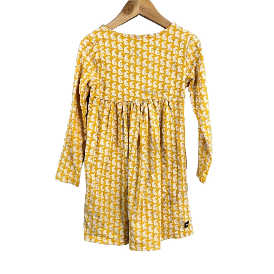 Vestido Tea Collection Estampado Conejito Amarillo Manga Larga Cuello Giro Talla 4 Foto 2 de 4