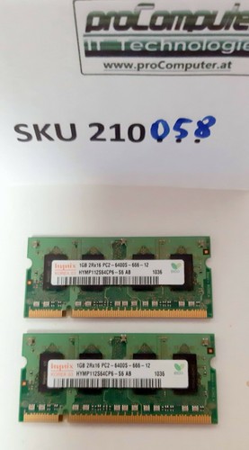RAM / Arbeitsspeicher / Hynix / HYMP112S64CP6-S6 AB / 2x1GB / PC2-6400S / Laptop - Bild 2 von 2