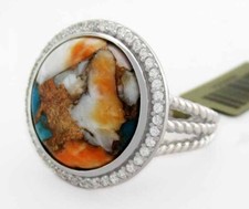 GENUINE MOHAVE COPPER TURQUOISE RING .925 SILVER - New With Tag