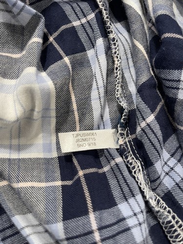 Tommy Hilfiger Womens Shirt Sz S/P Blue Plaid Flannel Long Sleeve 3/4 Button - Picture 14 of 14