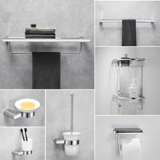 Bathroom Brass Wall Mounted Bath Towel Bar Towel Rack Soap Dish Holder Chrome