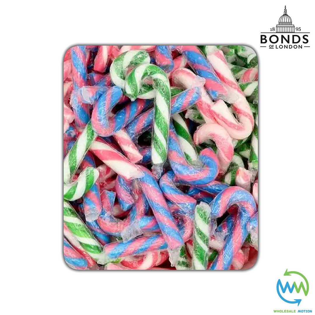 250 x Mini CANDY CANES Christmas MIXED Flavour RETRO SWEETS 5g BULK