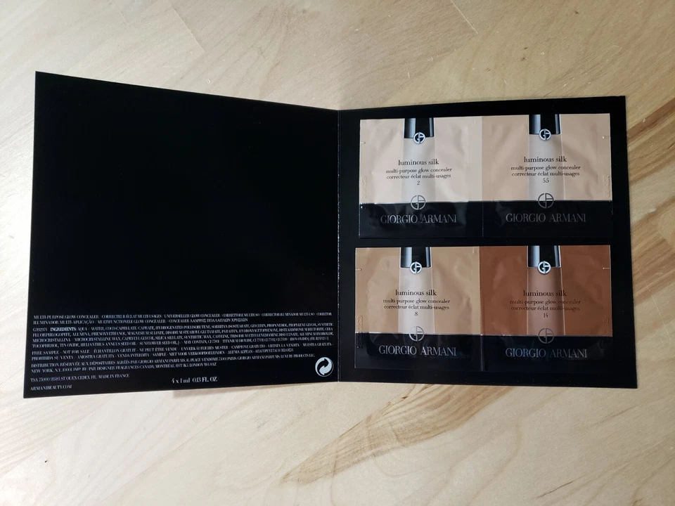Giorgio Armani Luminous Silk Foundation 4 Sample Packettes (2, 5.5, 8, 14)#RA-39 - Image 3 of 4