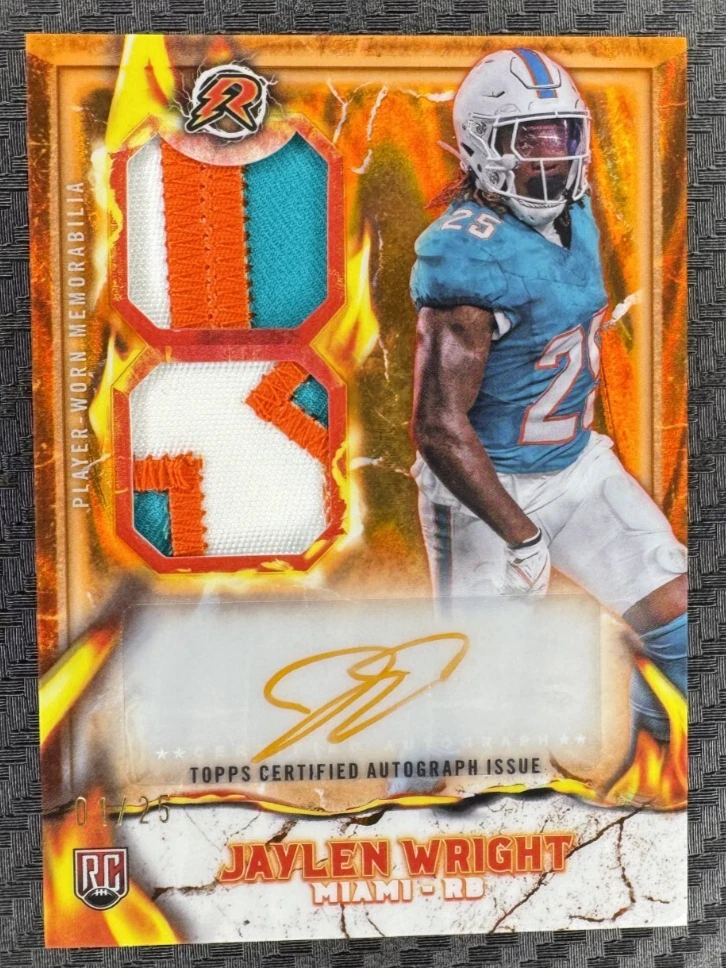 Jaylen Wright Topps Resurgence Rookie Patch Autographs #RPAJW Orange Power Surge