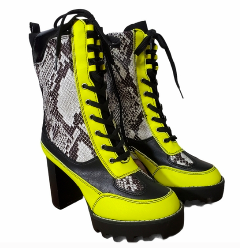 Combat Boots Size 6.5 Snake Skin Print 