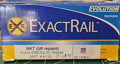 EE-1708-5 Exactail Union Pacific MKT UP 4780 Evans 3-Bay Covered Hopper - Picture 2 of 8