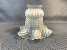 Ancien abat-jour de lampe tulipe en verre déco lustre vintage début 20ème