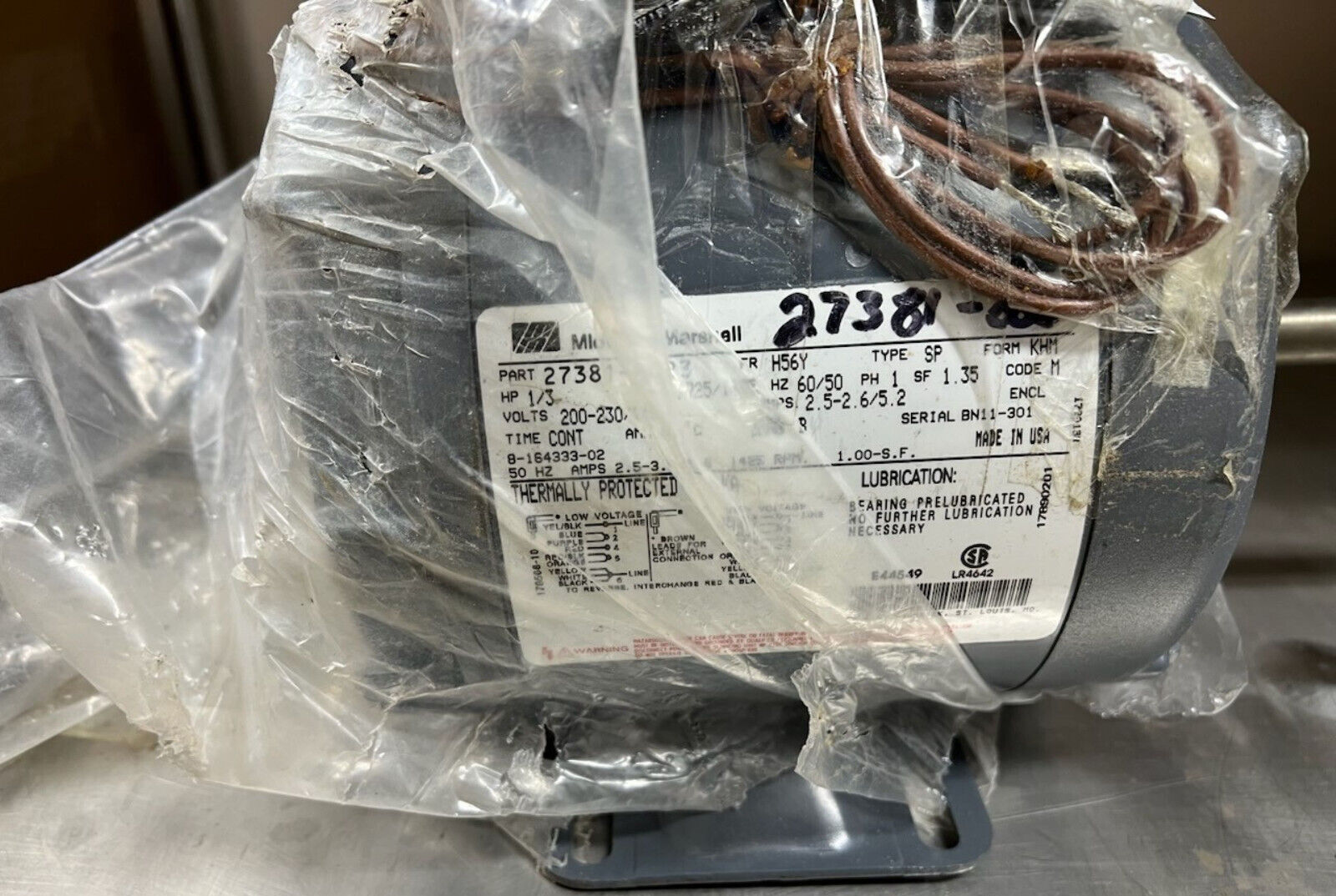 Middleby Marshall Pizza Oven Blower Motor 27381-0023 with Free Shipping