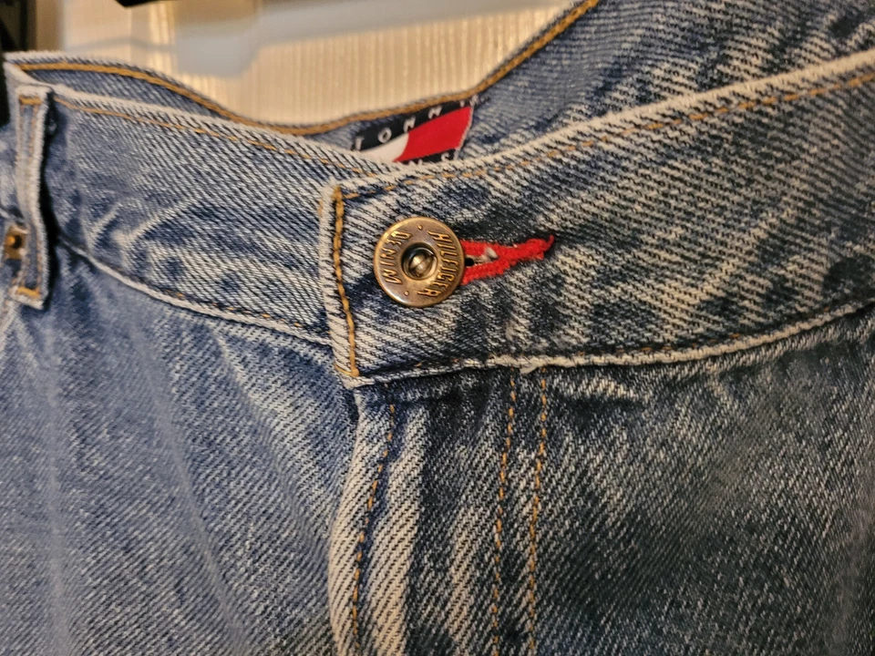 Pantalones Cortos de Jean Tommy Hilfiger De Colección Para Hombre Calce 38 (T40) Azul Denim Sueltos Patinador Años 90 Foto 3 de 4