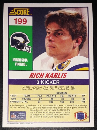 1990 Score NFL Football Trading Cards (1-265) - Pick Your Card(s) - Picture 366 of 498
