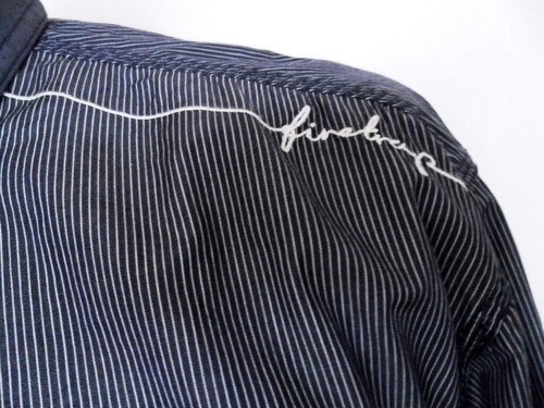 Firetrap shirt long sleeve men's striped cotton navy & white - Picture 4 of 13