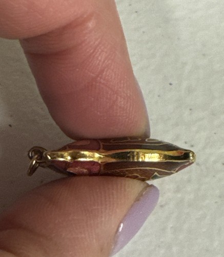 Colgante Vintage Búho Cloisonné Dije Esmaltado Puff Doble Cara - Imagen 2 de 4