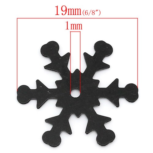 10g Over 200 Black Christmas Snowflake Sequins 19mm Great Quality Free P&P - Picture 3 of 3